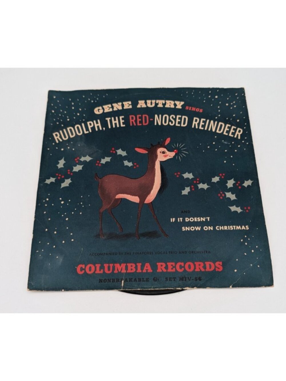 Gene Autry Rudolph The Red-Nosed Reindeer 78 RPM LP Record Album MJV 56-1